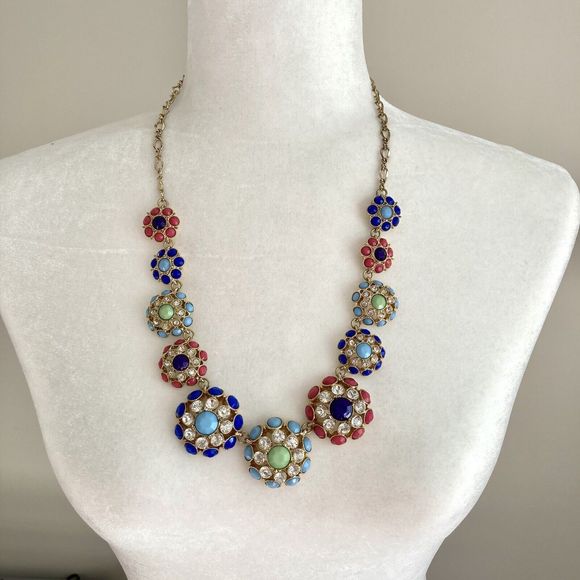 Kate Spade Multicolor Putting on the Ritz Glass Crystal Necklace Gold Chain - Picture 1 of 6